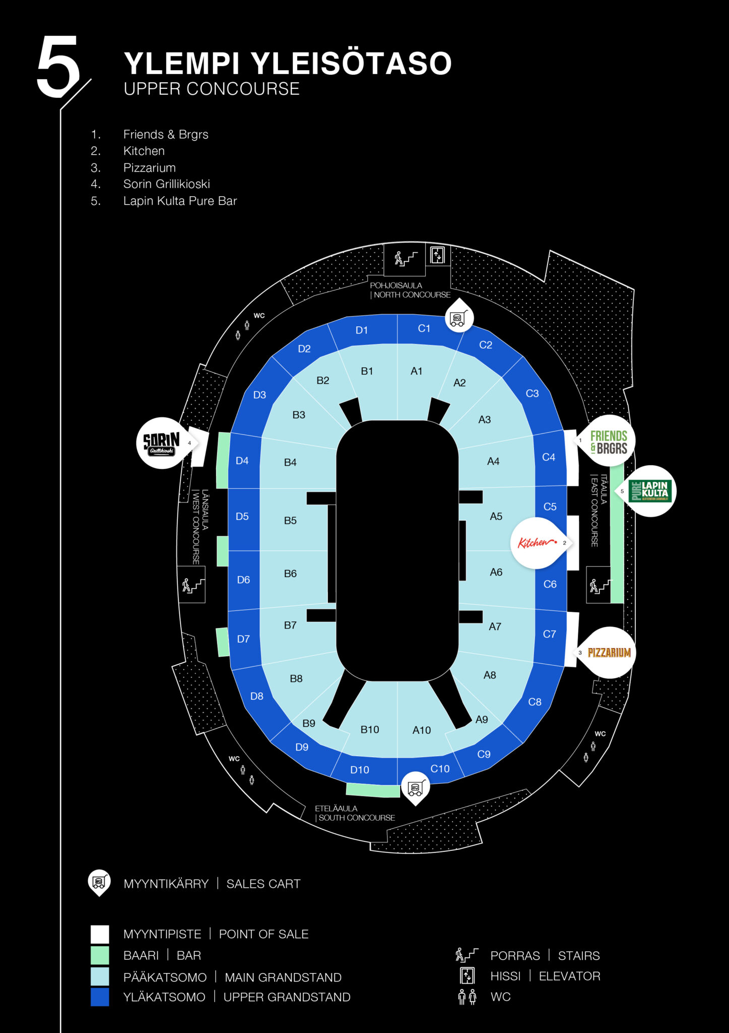 Kartat - Nokia Arena